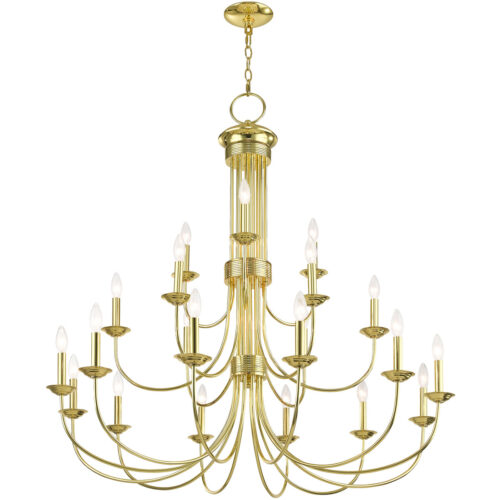 42688-02_04 21 Light Polished Brass Foyer Chandelier with Steel base material-Lighting LumensChandeliers