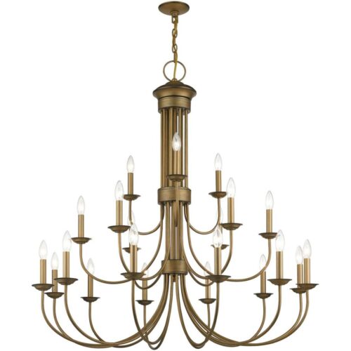 42688-48 21 Light Antique Gold Leaf Extra Large Chandelier-Lighting LumensChandeliers
