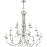21 Light Brushed Nickel Chandelier with Steel base material-Lighting LumensChandeliers
