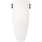 4480-99_01 5.75 inch 1 Light Bronze & Brushed Nickel Wall Sconce with Satin White Glass Shade-Lighting LumensWall Sconces