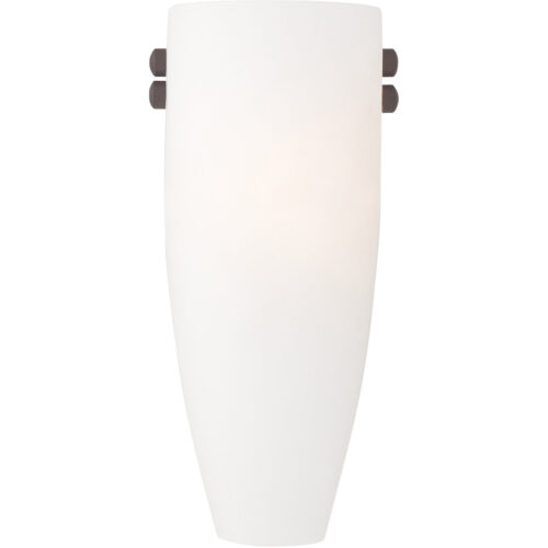 4480-99_01 5.75 inch 1 Light Bronze & Brushed Nickel Wall Sconce with Satin White Glass Shade-Lighting LumensWall Sconces