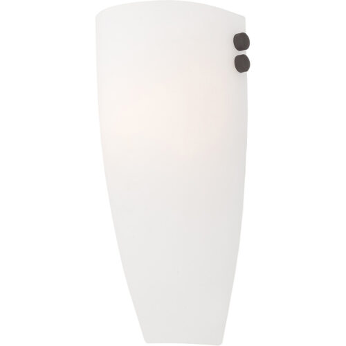 4480-99_03 5.75 inch 1 Light Bronze & Brushed Nickel Wall Sconce with Satin White Glass Shade-Lighting LumensWall Sconces