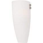 4480-99_05 5.75 inch 1 Light Bronze & Brushed Nickel Wall Sconce with Satin White Glass Shade-Lighting LumensWall Sconces