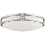 4488-91_02 3 Light Brushed Nickel Ceiling Light fixture with Steel base material-Lighting LumensFlush Mount Ceiling Lights