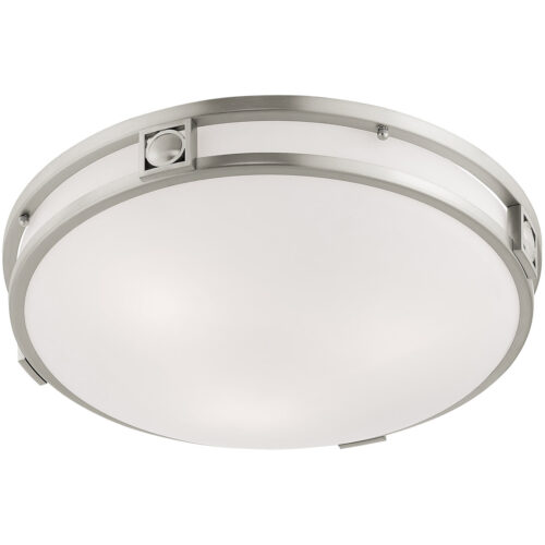 4488-91_04 3 Light Brushed Nickel Ceiling Light fixture with Steel base material-Lighting LumensFlush Mount Ceiling Lights