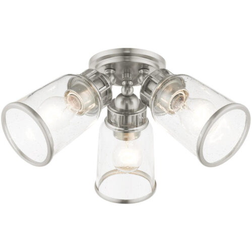 45503-91 3 Light Brushed Nickel Flush Mount-Lighting LumensBath/Flush Mounts