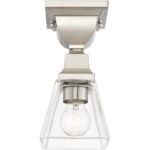 45562-91_03 5 Sq. inch 1 Light Brushed Nickel Ceiling Mount with Clear Glass Shade-Lighting LumensFlush Mount Ceiling Lights