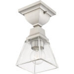 45562-91_06 5 Sq. inch 1 Light Brushed Nickel Ceiling Mount with Clear Glass Shade-Lighting LumensFlush Mount Ceiling Lights