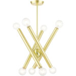 45584-12 8 Light Satin Brass  Chandelier-Lighting LumensChandeliers