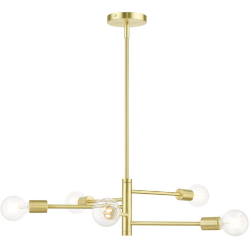 45865-12 5 Light Satin Brass Chandelier-Lighting LumensChandeliers