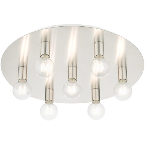 45876-91 7 Light Brushed Nickel Flush Mount-Lighting LumensBath/Flush Mounts