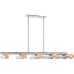 45898-91_01 45898-91 10 Light Brushed Nickel Linear Chandelier-Lighting LumensChandeliers