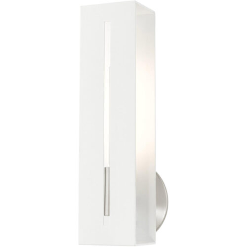 45953-13_01 45953-13 1 Light Textured White with Brushed Nickel Finish Accents ADA Single Sconce-Lighting LumensWall Sconces