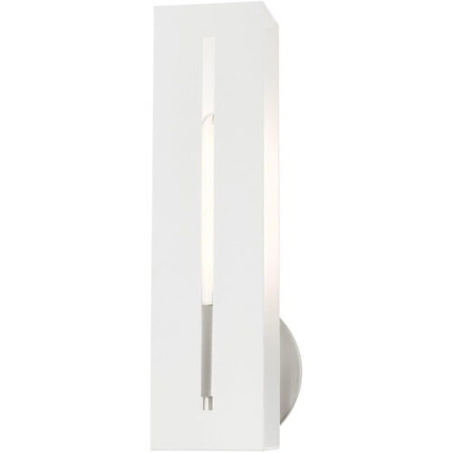 45953-13_03 45953-13 1 Light Textured White with Brushed Nickel Finish Accents ADA Single Sconce-Lighting LumensWall Sconces