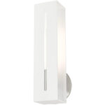 45953-13_04 45953-13 1 Light Textured White with Brushed Nickel Finish Accents ADA Single Sconce-Lighting LumensWall Sconces
