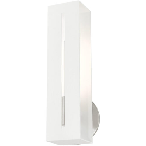 45953-13_04 45953-13 1 Light Textured White with Brushed Nickel Finish Accents ADA Single Sconce-Lighting LumensWall Sconces