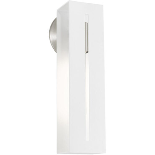 45953-13_05 45953-13 1 Light Textured White with Brushed Nickel Finish Accents ADA Single Sconce-Lighting LumensWall Sconces