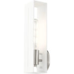 45953-13_06 45953-13 1 Light Textured White with Brushed Nickel Finish Accents ADA Single Sconce-Lighting LumensWall Sconces