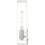 45953-13_07 45953-13 1 Light Textured White with Brushed Nickel Finish Accents ADA Single Sconce-Lighting LumensWall Sconces