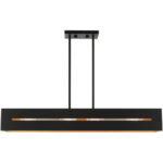 45957-14_01 45957-14 4 Light Textured Black with Brushed Nickel Accents Linear Chandelier-Lighting LumensChandeliers