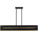 45957-14_02 45957-14 4 Light Textured Black with Brushed Nickel Accents Linear Chandelier-Lighting LumensChandeliers