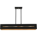 45957-14_03 45957-14 4 Light Textured Black with Brushed Nickel Accents Linear Chandelier-Lighting LumensChandeliers