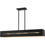 45957-14_04 45957-14 4 Light Textured Black with Brushed Nickel Accents Linear Chandelier-Lighting LumensChandeliers