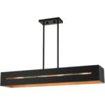45957-14_05 45957-14 4 Light Textured Black with Brushed Nickel Accents Linear Chandelier-Lighting LumensChandeliers