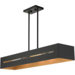 45957-14_06 45957-14 4 Light Textured Black with Brushed Nickel Accents Linear Chandelier-Lighting LumensChandeliers