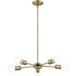 5 Light Antique Brass Chandelier with Steel base material-Lighting LumensChandeliers