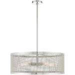 5 Light Brushed Nickel Chandelier with Brushed Nickel Stainless Mesh Shade-Lighting LumensChandeliers