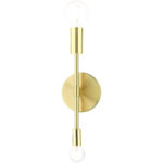 5 inch 2 Light Satin Brass Wall Sconce with Steel base material-Lighting LumensWall Sconces
