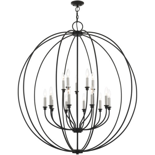 15 Light Black Chandelier with Steel base material-Lighting LumensChandeliers