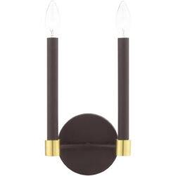 7 inch 2 Light Bronze Wall Sconce with Steel base material-Lighting LumensWall Sconces