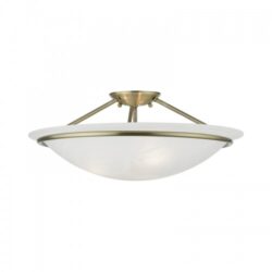 4825-01 3 Light Antique Brass Large Semi-Flush-Lighting LumensSemi Flush