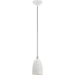 1 Light White Pendant light Hanging Light Fixture with White Ornamental Metal with Gold finish Inside Shade-Lighting LumensPendant Lights