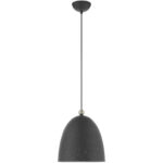 1 Light Scandinavian Gray Pendant light Hanging Light Fixture with Scandinavian Gray Ornamental Metal with White finish Inside Shade-Lighting LumensPendant Lights