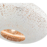 3 Light White Pendant light Hanging Light Fixture with White Filigreed Metal with Gold finish Inside Shade-Lighting LumensPendant Lights