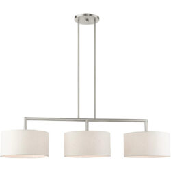 49293-91 3 Light Brushed Nickel Linear Chandelier-Lighting LumensChandeliers