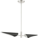 49492-91 2 Light Brushed Nickel Linear Chandelier-Lighting LumensChandeliers