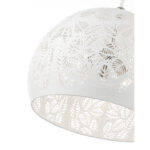 3 Light White Pendant light Hanging Light Fixture with White Ornamental Metal with White finish Inside Shade-Lighting LumensPendant Lights