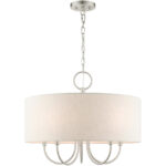 49805-91 5 Light Brushed Nickel Pendant Chandelier-Lighting LumensChandeliers