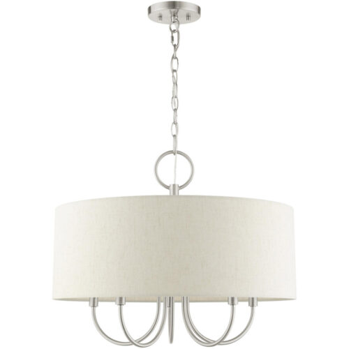 49805-91 5 Light Brushed Nickel Pendant Chandelier-Lighting LumensChandeliers