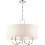 49805-91 5 Light Brushed Nickel Pendant Chandelier-Lighting LumensChandeliers