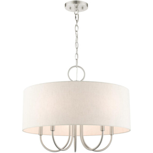 49805-91 5 Light Brushed Nickel Pendant Chandelier-Lighting LumensChandeliers