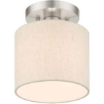 49807-91 1 Light Brushed Nickel Semi Flush-Lighting LumensSemi Flush