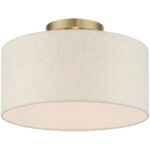 49809-01 1 Light Antique Brass Semi Flush-Lighting LumensSemi Flush