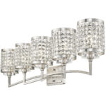 50565-91_05 42.25 inch 5 Light Brushed Nickel Bathroom Vanity light fixture with Clear Crystals Shade-Lighting LumensBath/Vanity
