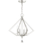 4 Light Brushed Nickel Chandelier with Steel base material-Lighting LumensChandeliers