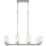50678-91_07 17.75 inch 8 Light Brushed Nickel Chandelier with Hand Blown Clear Outside Glass and Opal Inside Glass Shade-Lighting LumensChandeliers